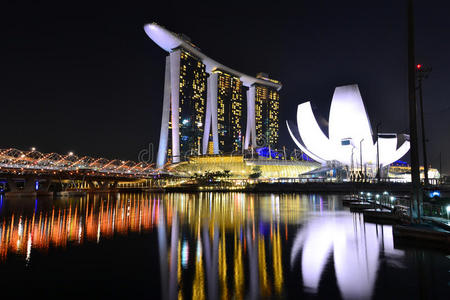 滨海湾夜景