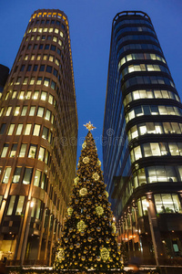 圣诞树和摩天大楼