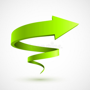 绿色螺旋箭头3d照片