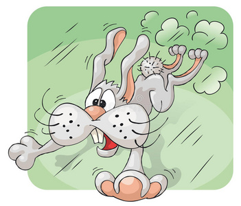 惊慌失措的兔子照片