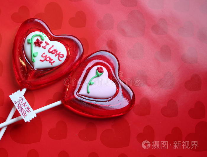 我爱你情人节的糖棒棒糖