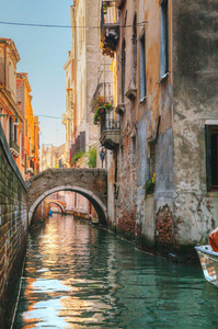 意大利威尼斯窄运河