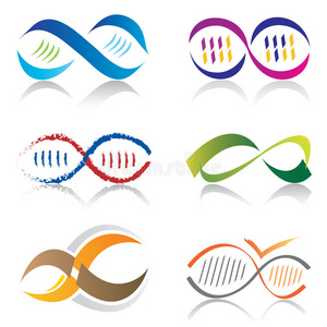 无限符号图标dna分子图标集