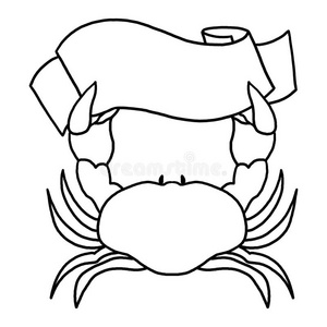 螃蟹举着标志轮廓图