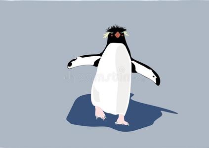 一只企鹅站着。