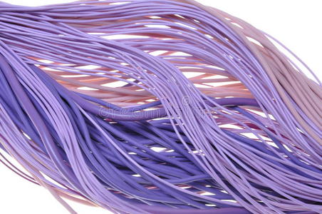 紫色计算机电缆束