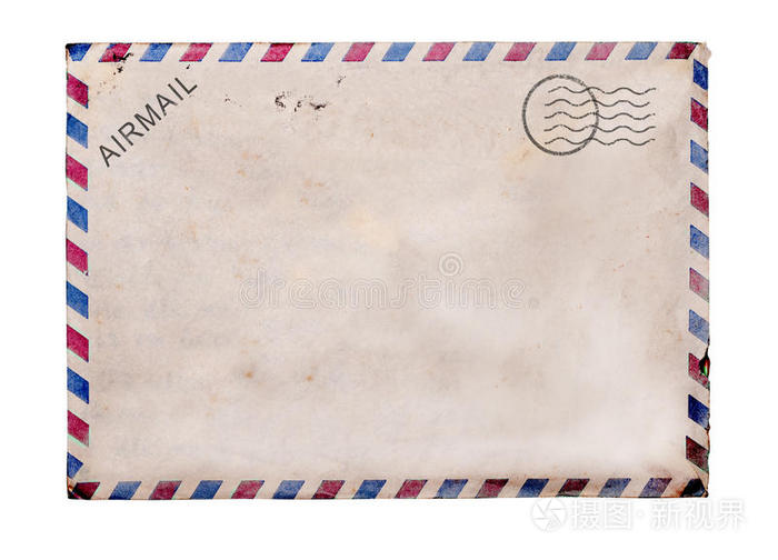 旧的空白明信片白色背景