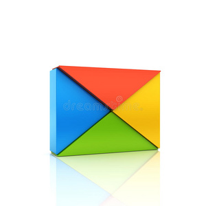 三角形包络抽象彩色金属符号