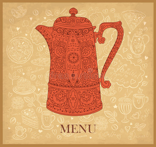 咖啡壶菜单设计