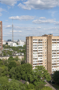 莫斯科现代住宅区和街道图片