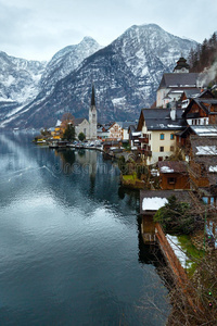 hallstatt winter view奥地利