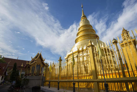 金塔在Watphra，Hariphunchai，兰彭省，泰国