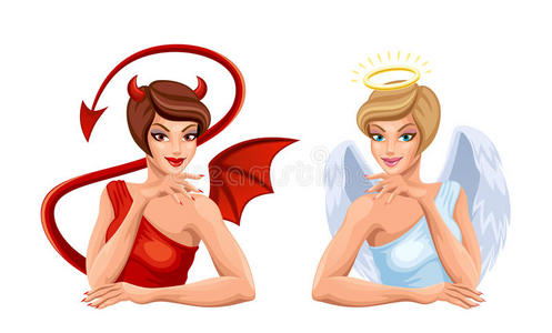 天使与魔鬼照片
