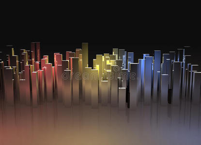 带反射的抽象城市灯光