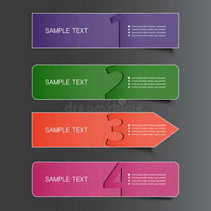 彩色标签标签或横幅设计