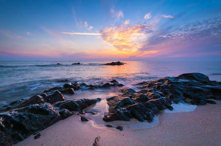 美丽的海景。