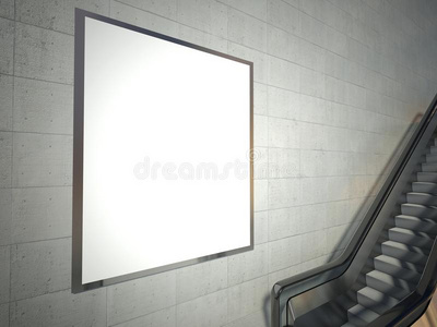 活动扶梯楼梯及空白广告牌