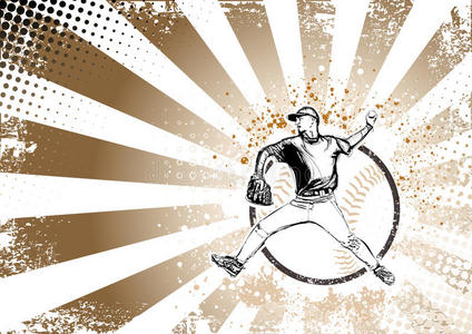 棒球复古海报背景