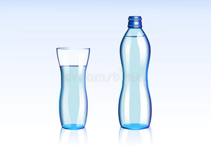水瓶和玻璃插图