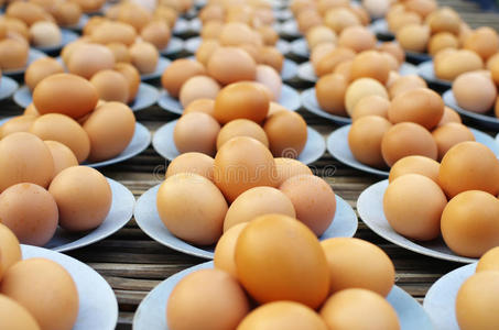 盘上的新鲜鸡蛋