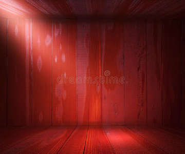 木质聚光灯房背景红色纹理