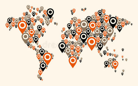 全球定位系统世界地图背景