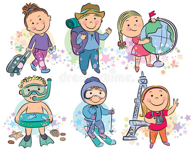旅行的儿童图片