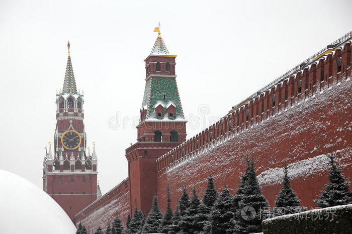 莫斯科克里姆林宫的城墙红场的景色