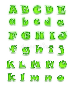 绿色字母表a到o