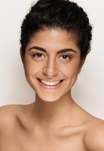 清新自然妆容,棕色大眼睛,长睫毛照片