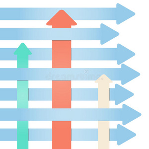 许多箭头进度的抽象信息图形