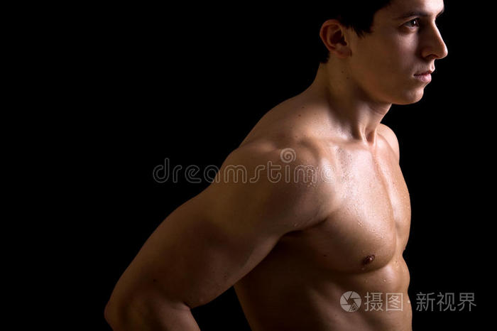 肌肉发达的男性躯干