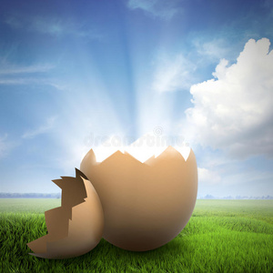 破蛋壳发出的光照片