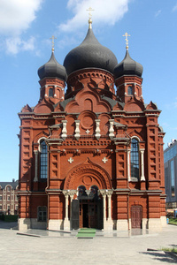 正统 圣徒 古老的 大教堂 建筑学 十字架 基督教 俄语
