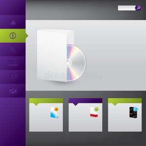 带盒子和光盘的网站设计图片