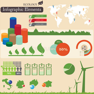 信息图表 箭头 生态学 大厦 新的 能量 周期 插图 计算机