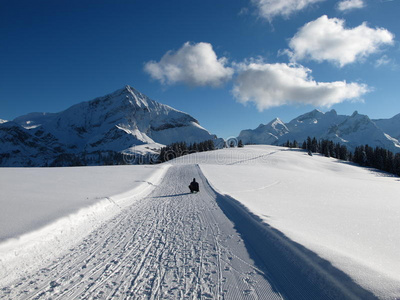 gstaad附近的冬季景观