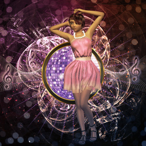 粉红女郎音乐海报照片