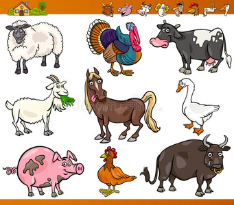 农场动物动画插画