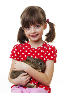 快乐的兔子小女孩