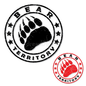 熊足迹邮票照片