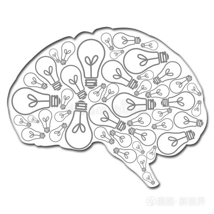 充满想法的大脑插画-正版商用图片0molch-摄图新视界
