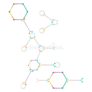 白色背景上的原子部分。