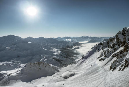 白雪皑皑的阿尔卑斯山图片