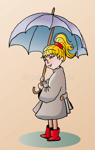 带雨伞的女孩