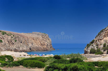 意大利撒丁岛卡拉家庭海滩景观
