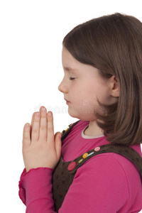 美少女闭目祈祷侧影图片