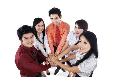 业务团队携手照片