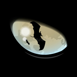 万圣节黑猫眼蝙蝠瞳孔造型梦幻般的眼睛设置-各色颜色.