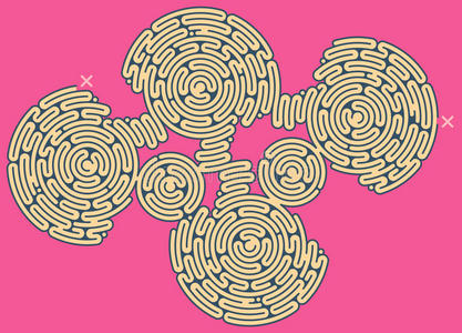 思想路线巨大迷宫拼图照片